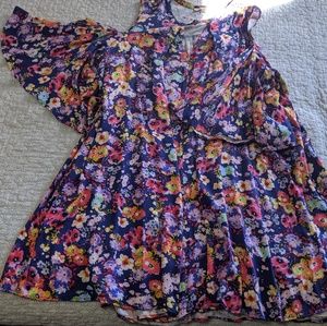 Floral blue Umgee Plus Dress